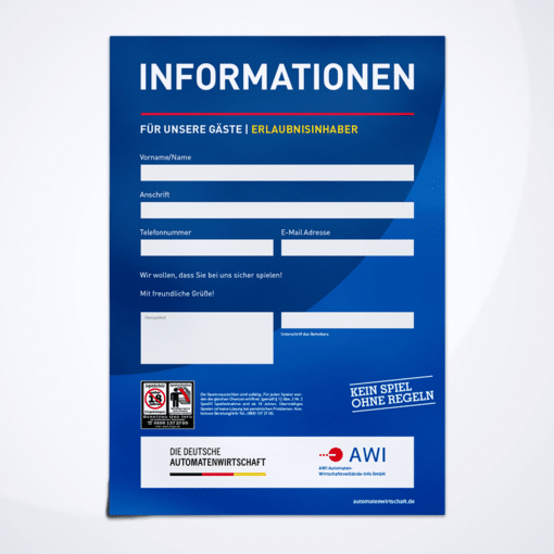 Aushang: Erlaubnisinhaber