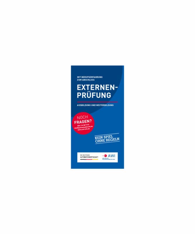 Flyer der Personalkampagne 2024 Externenprüfung AWI Shop